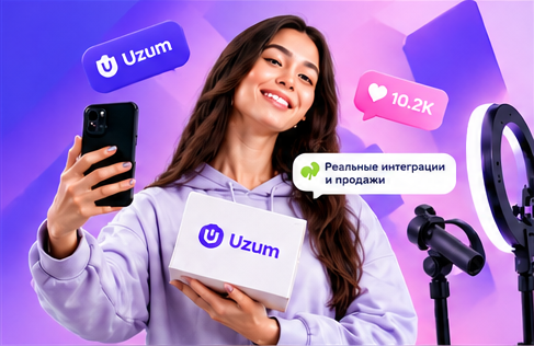 Bloger Uzum mahsuloti bilan kontent tayyorlamoqda